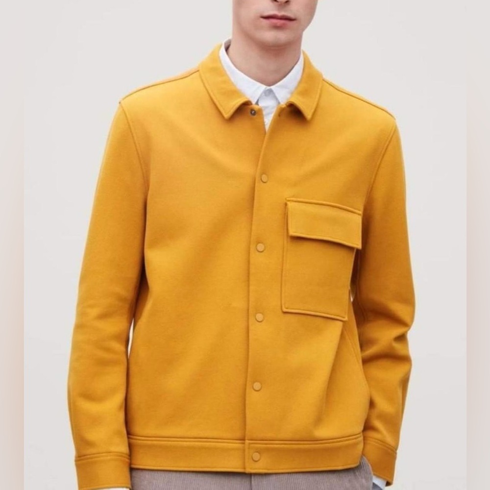 COS Cotton Twill Shirt Jacket Blazer Coat Yellow Gold